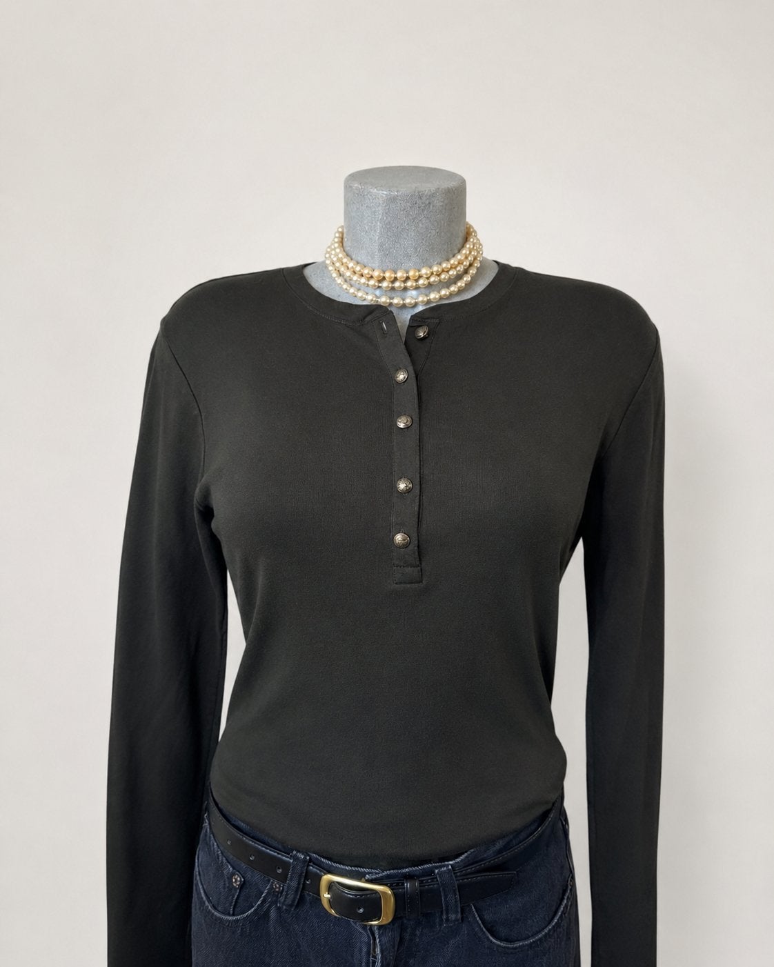 Lauren Ralph Lauren donkergroene katoenen longsleeve maat L, Ophalen of Verzenden, Zo goed als nieuw, Groen, Lange mouw