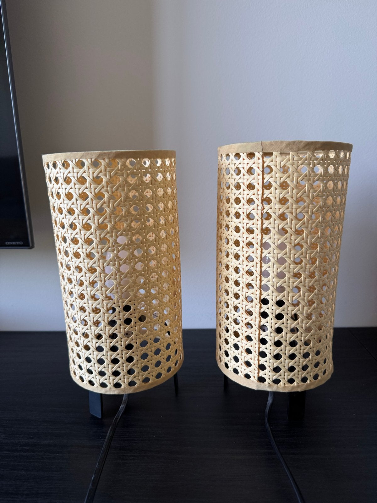 Set van 2 IKEA Nachtlampjes - Zo goed als nieuw, Ophalen, Scandinavisch, Natuurlijk materiaal, Nachtlamp