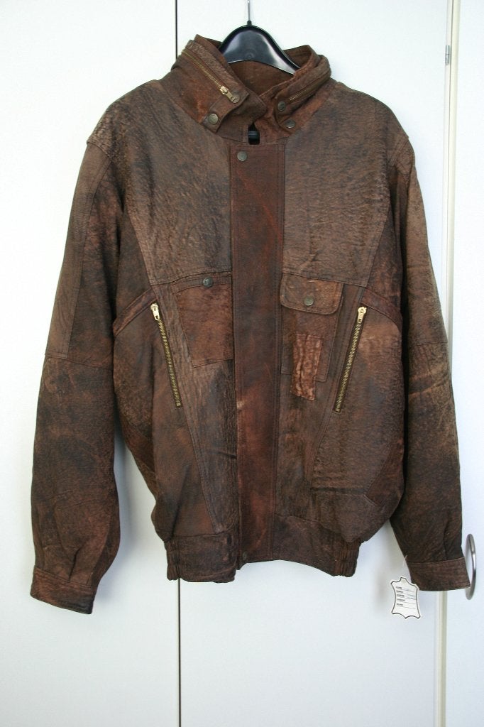 Nieuwe Leren herenjas. Merk Tibet - Maat L - Kleur bruin., Maat 52/54 (L), Bruin, Nieuw, Ophalen of Verzenden