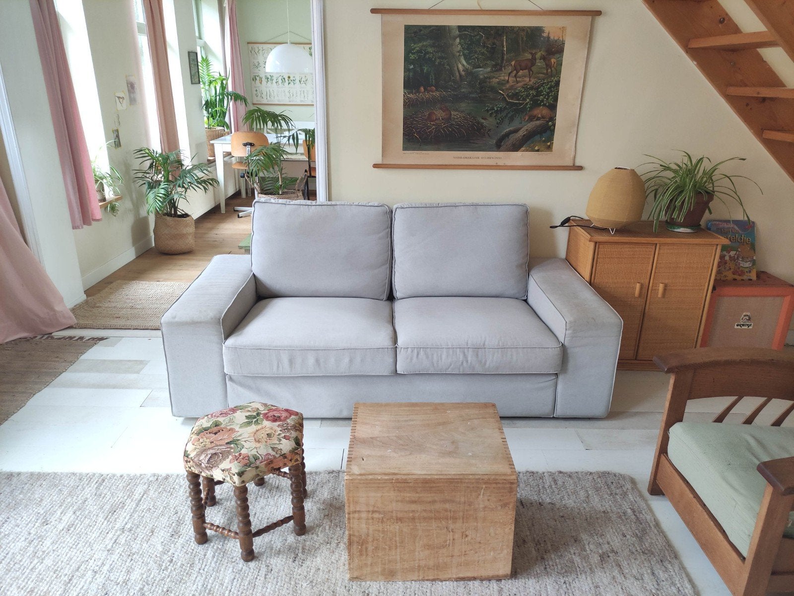 ikea kivik bank lichtgrijs grijs 3-zits, Huis en Inrichting, Ophalen, Gebruikt