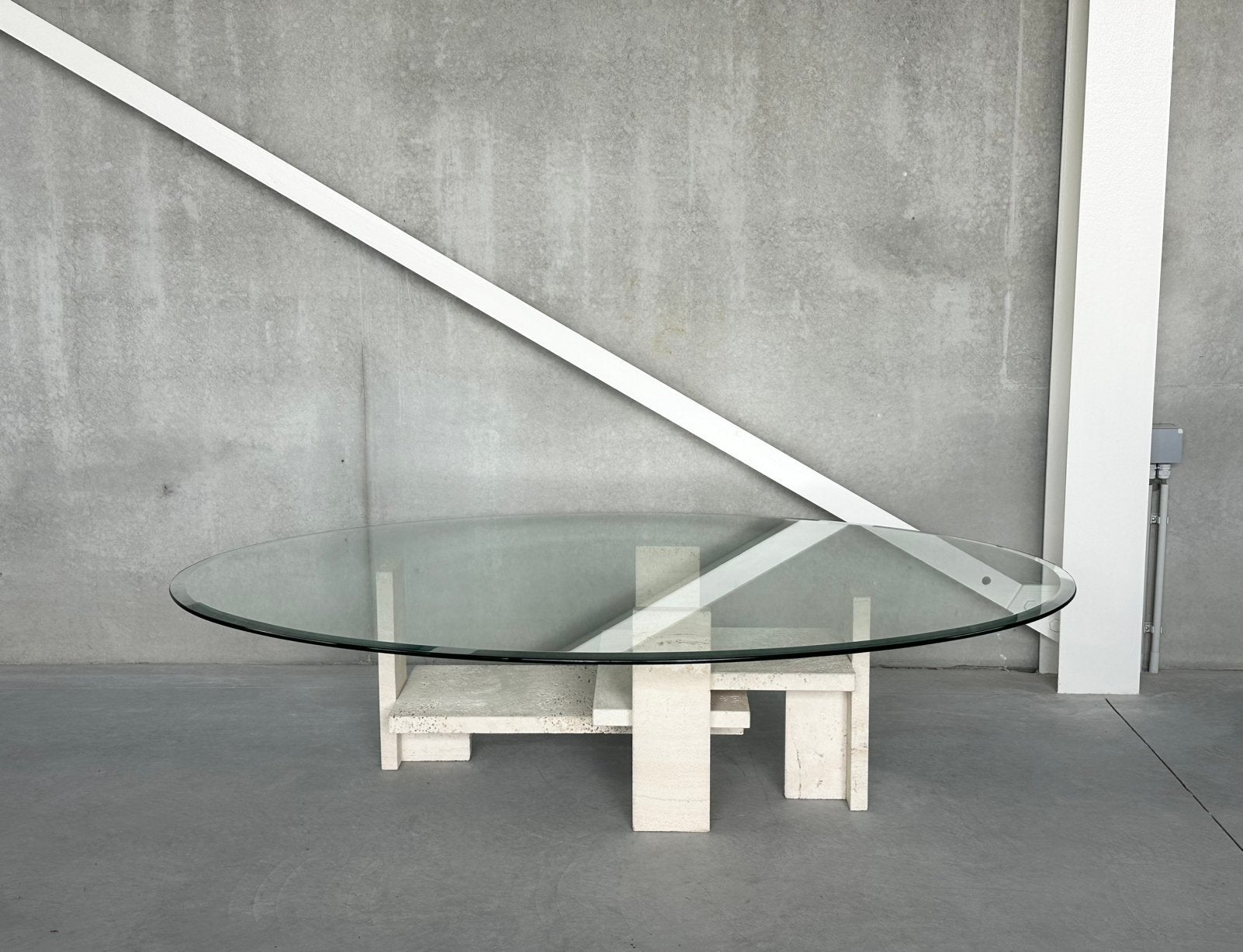Vintage travertine coffeetable by Willy Ballez, Antiek en Kunst, Ophalen