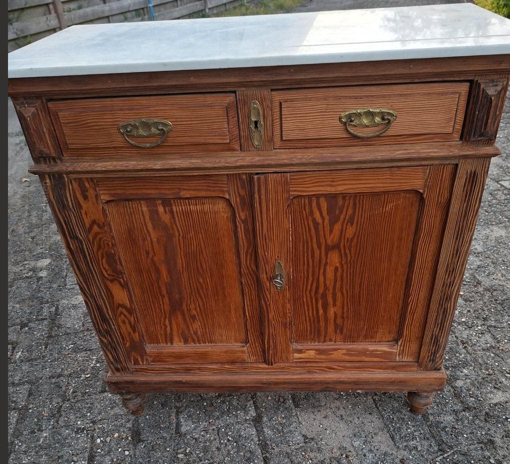 ART DECO  COMODE met MARMER BLAD, Ophalen