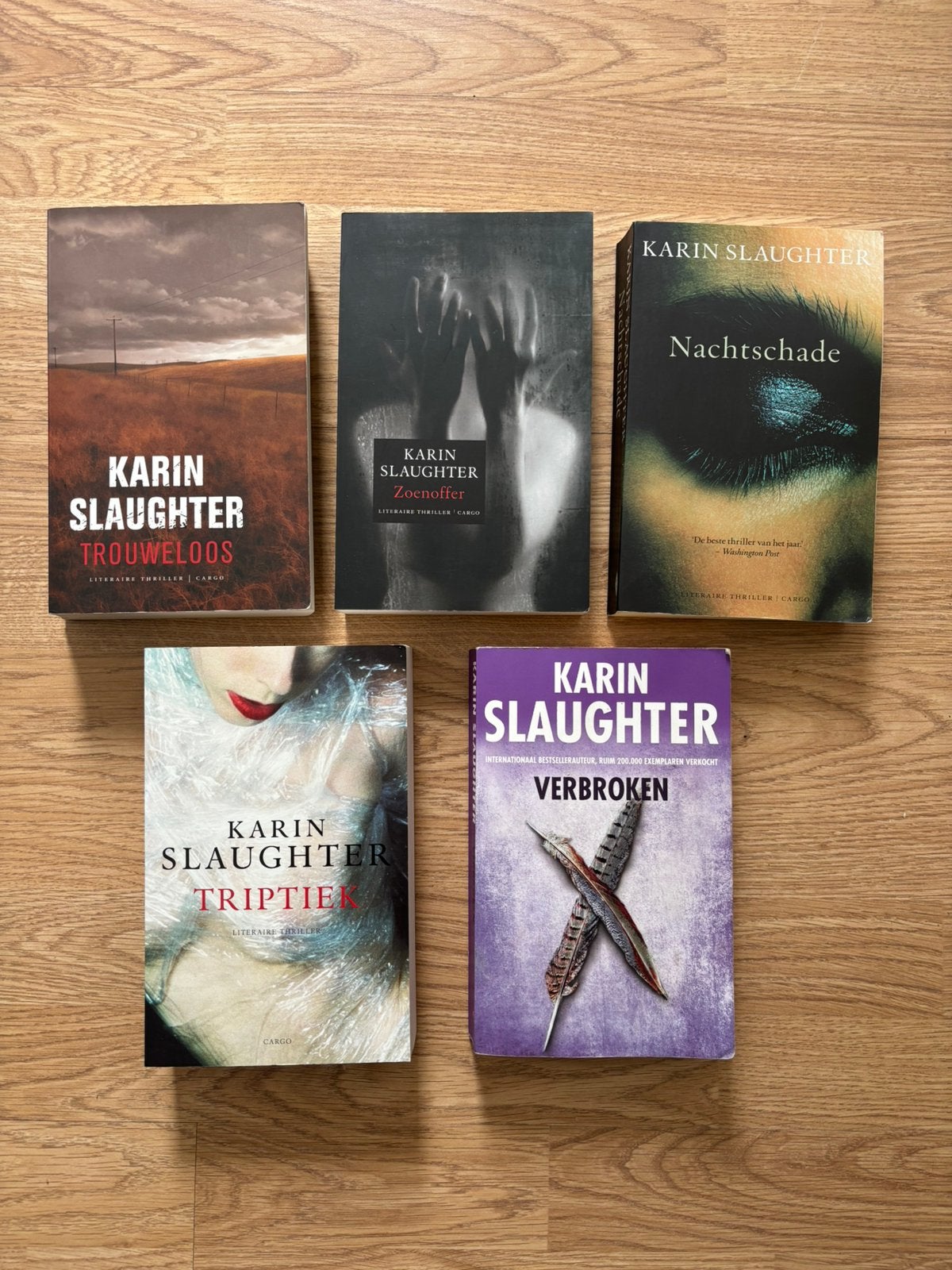 5 boeken van Karin Slaughter triptiek trouweloos verbroken, Ophalen of Verzenden, Gelezen, Nederland