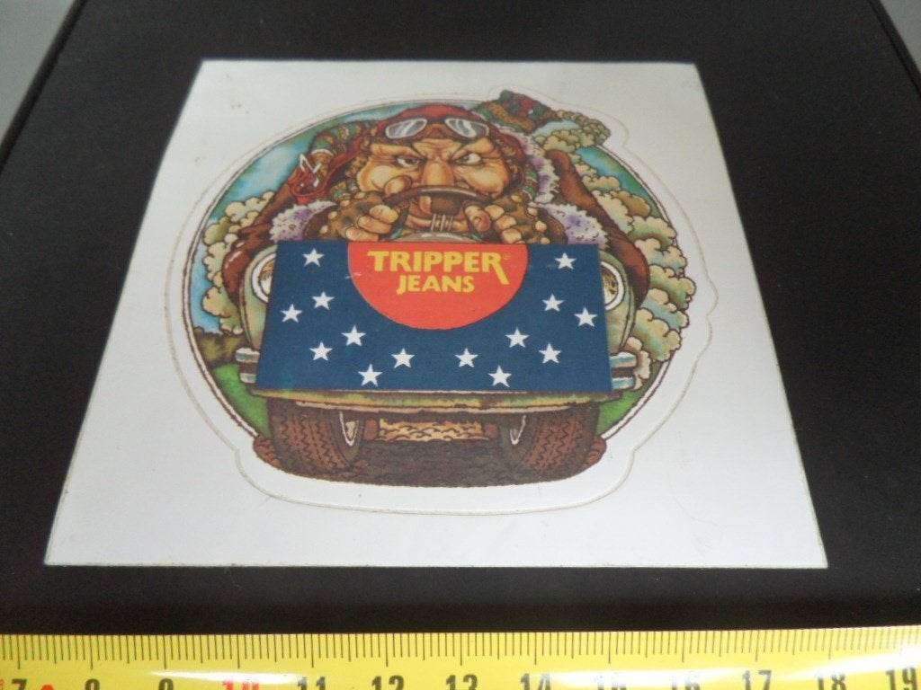 sticker TRIPPER jeans strip auto chauffeur stofhelm, Ophalen, Zo goed als nieuw