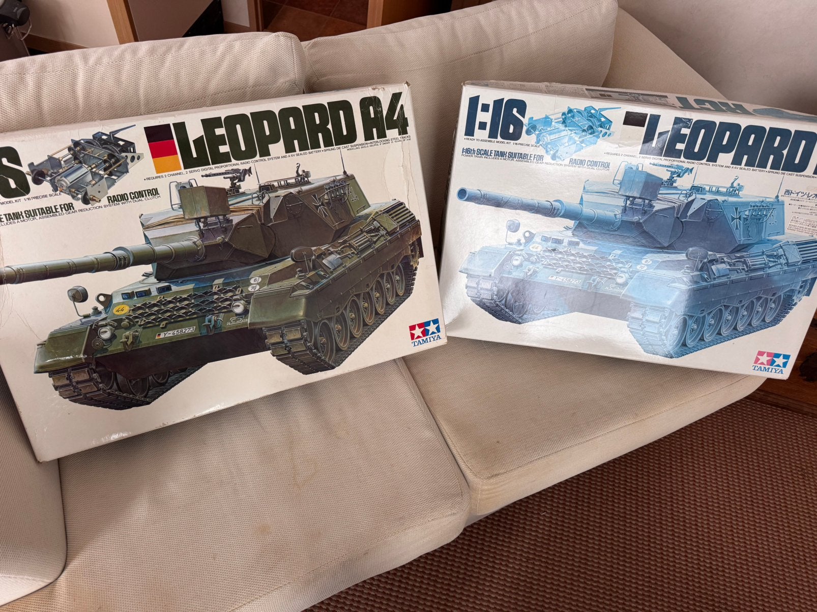 Uniek: bouwdozen van de Tamiya 1:16 Leopard 1A4., Ophalen, Zo goed als nieuw, Groter dan 1:32, Tamiya