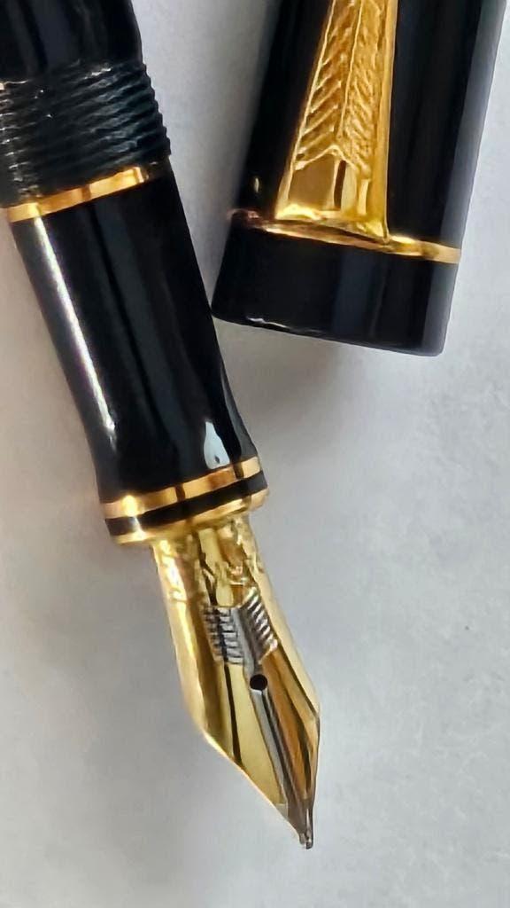 Parker Duofold Black GT  *  18k 750  *  Jubileum geschenk., Ophalen of Verzenden, Zo goed als nieuw, Zwart, Goud
