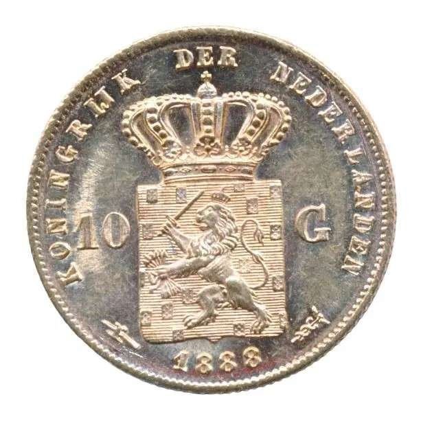 Nederland 10 Gulden 1888 Willem 3, Ophalen of Verzenden, Goud