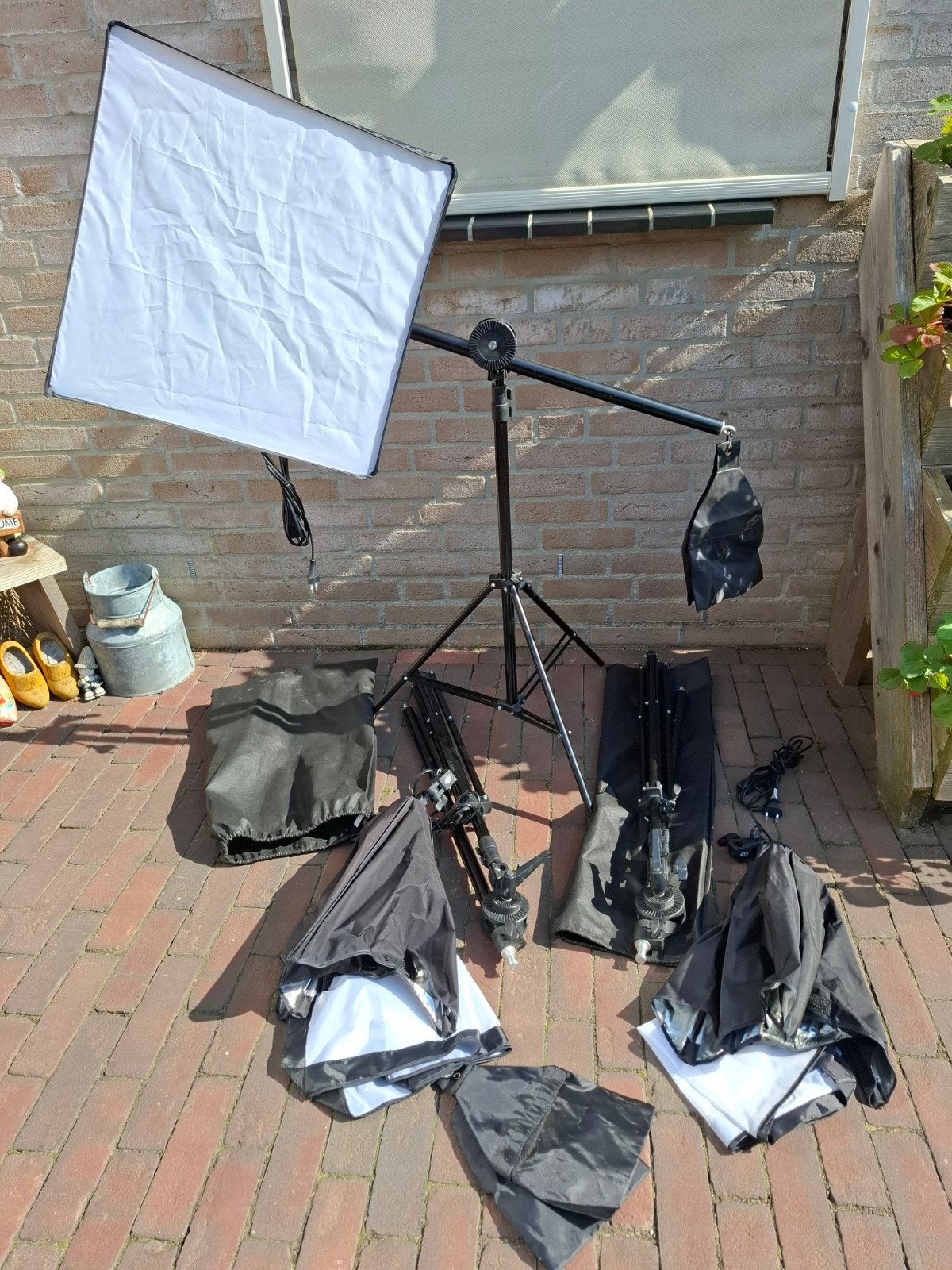 Complete fotostudio set met softbox en statieven, Ophalen of Verzenden, Inclusief softbox, Gebruikt, Overige merken