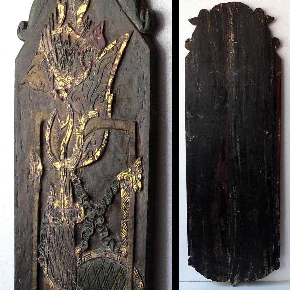 Zeer groot wandpaneel met Wayang BL4 Blawong Keris houder, Ophalen of Verzenden