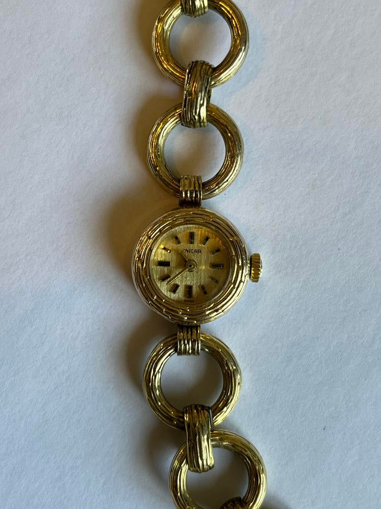 Vintage Enicar dameshorloge, Sieraden, Tassen en Uiterlijk, Overige merken, Staal, Gebruikt, Polshorloge