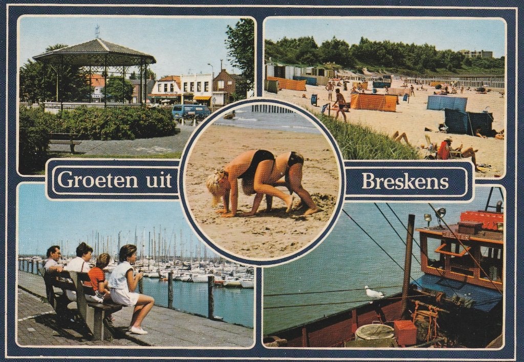 BRESKENS Spuiplein Haven Strand Groeten, Verzamelen, Verzenden, 1980 tot heden, Ongelopen, Zeeland