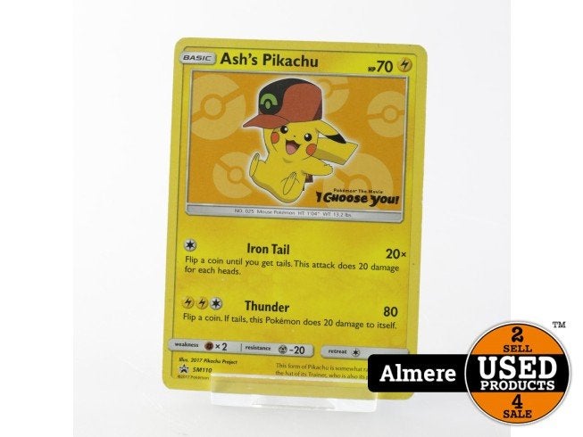 TCG Ash's Pikachu (SM 110) Excellent, Zo goed als nieuw