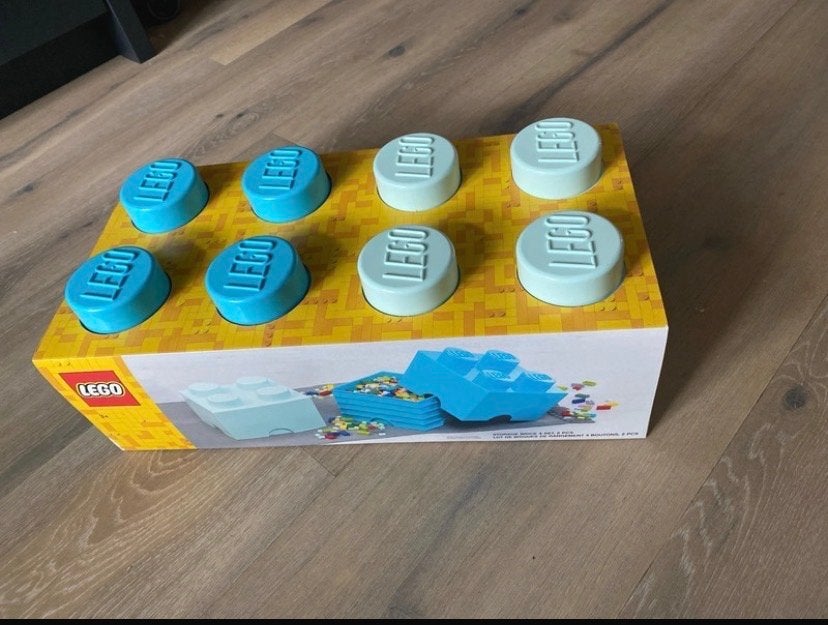 Lego Opbergdozen 2x 4 Noppen - Blauw en Lichtblauw, Ophalen of Verzenden, Nieuw, Overige typen, Lego