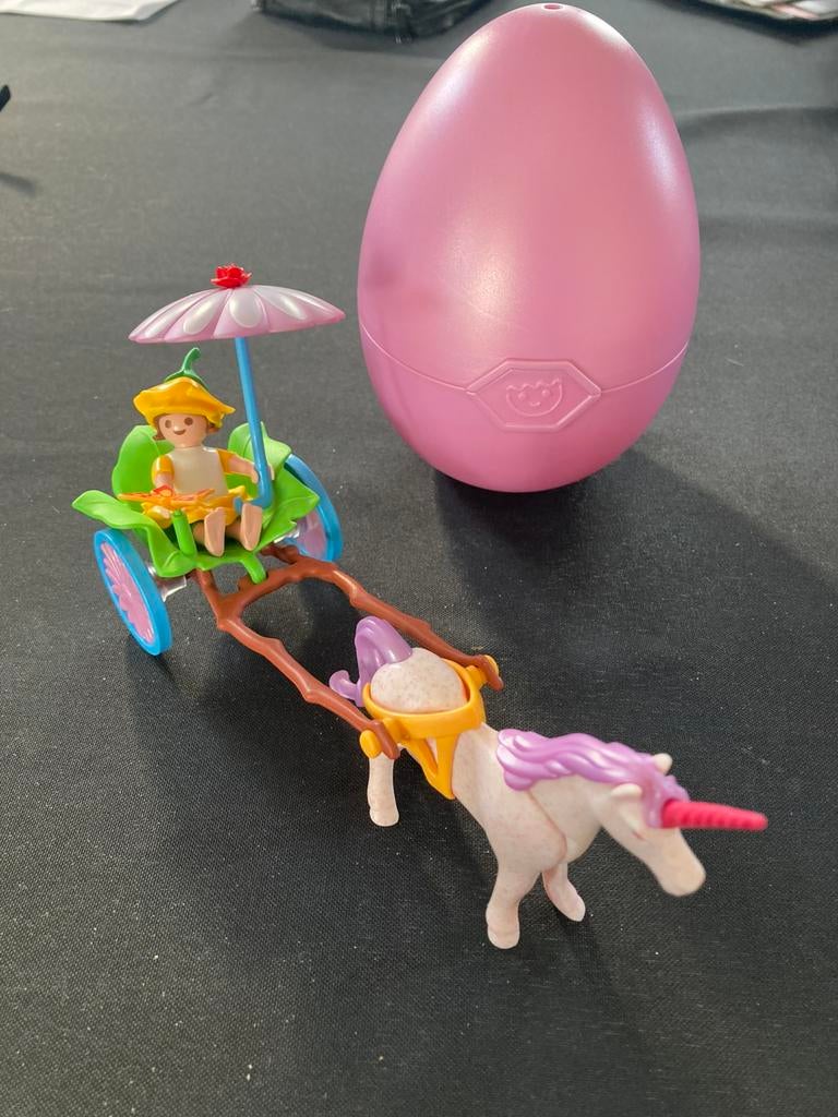 Playmobil ei: elfje met eenhoorn koets 4934, Ophalen of Verzenden, Zo goed als nieuw