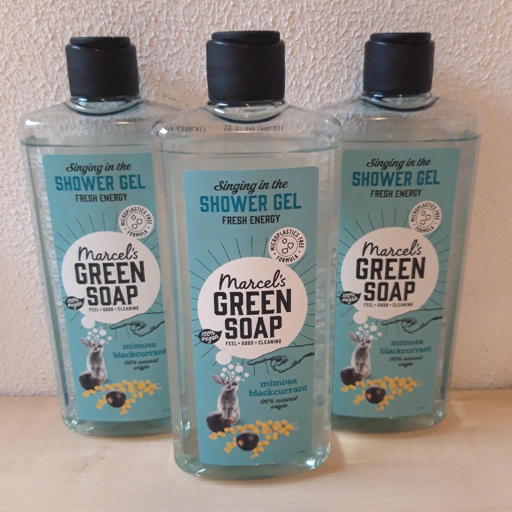 3x Marcel's Green Soap showergel Mimosa BlackCurrent, NIEUW, Ophalen, Nieuw, Bad & Douche