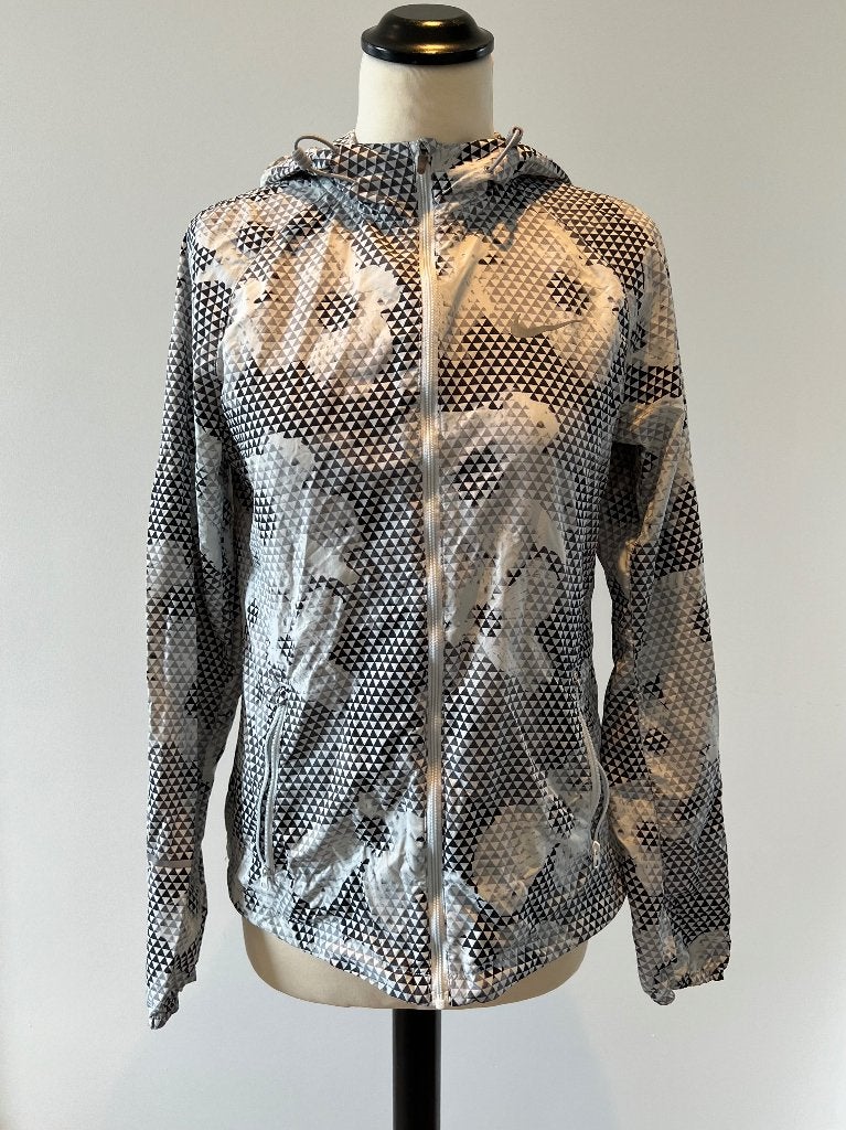 ZGAN zwart wit Nike Running sport jas jack windshield S 36, Zwart, Overige typen, Nike, Ophalen of Verzenden