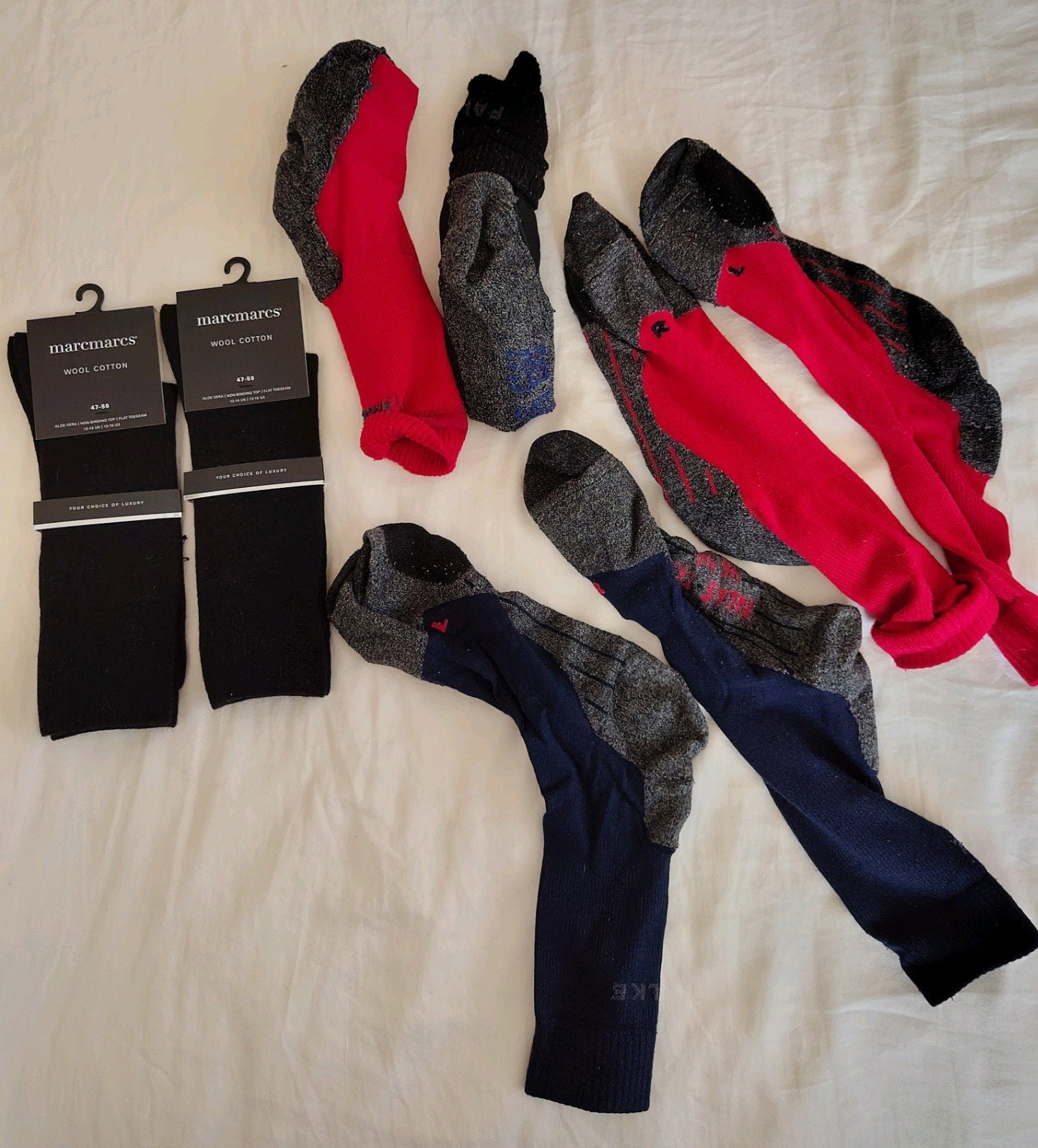 Wollen sokken maat 45-47: 4x Falke wandelsokken, 2x dunnere, Kleding | Heren, Sokken en Kousen, Zwart, Nieuw, Overige maten, Ophalen of Verzenden