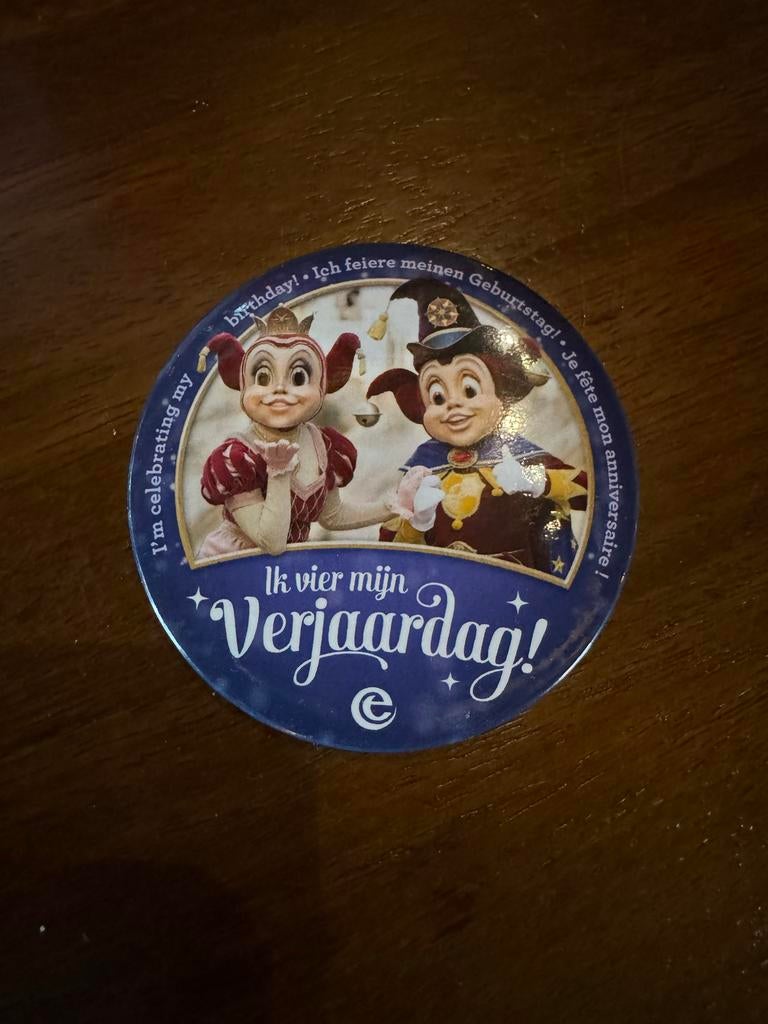 Efteling Verjaardag Button - Ik vier mijn verjaardag!, Verzamelen, Efteling, Ophalen, Gebruikt, Button of Speldje