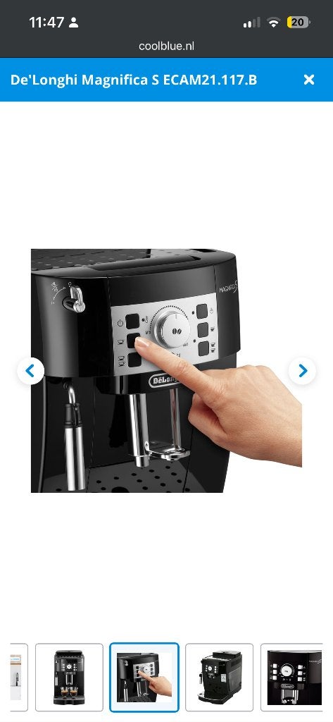 DeLonghi Magnifica S, Afneembaar waterreservoir, Gebruikt, 10 kopjes of meer, Koffiemachine