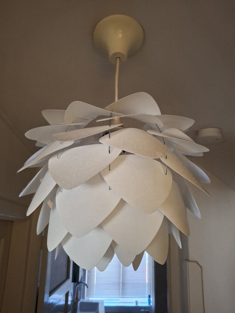 Design hanglamp wit, Ophalen, Gebruikt, Kunststof, E27 (groot)