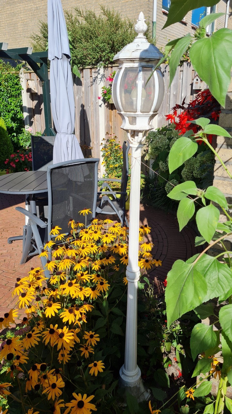 Retro Buitenlampen aluminium: 1x staand + 2x wandlampen, Ophalen, Gebruikt, Minder dan 50 watt, Staande lamp