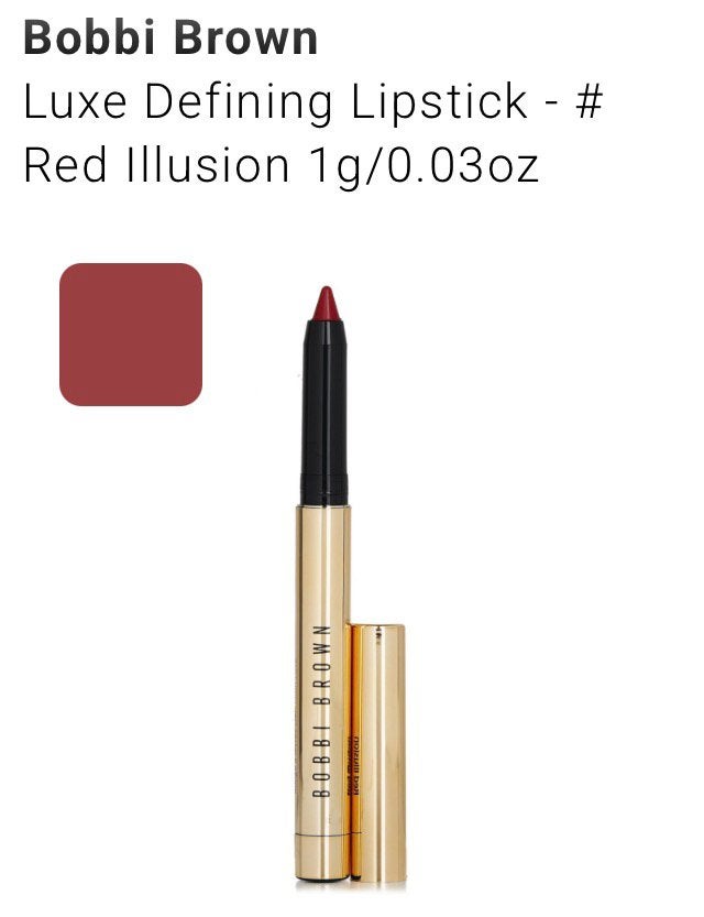 Bobbi Brown ‘Luxe Defining Lipstick’ kleur ‘Red Illusion’, Verzenden, Zo goed als nieuw, Rood, Lippen