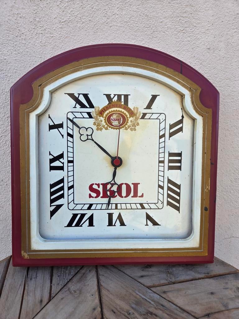 Skol Bier Reclame Klok - Vintage Wandklok, Ophalen of Verzenden
