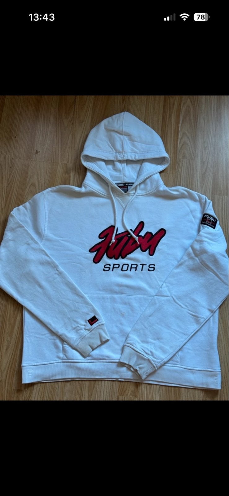 Witte FUBU Sports Hoodie Maat L, Ophalen of Verzenden, Gedragen