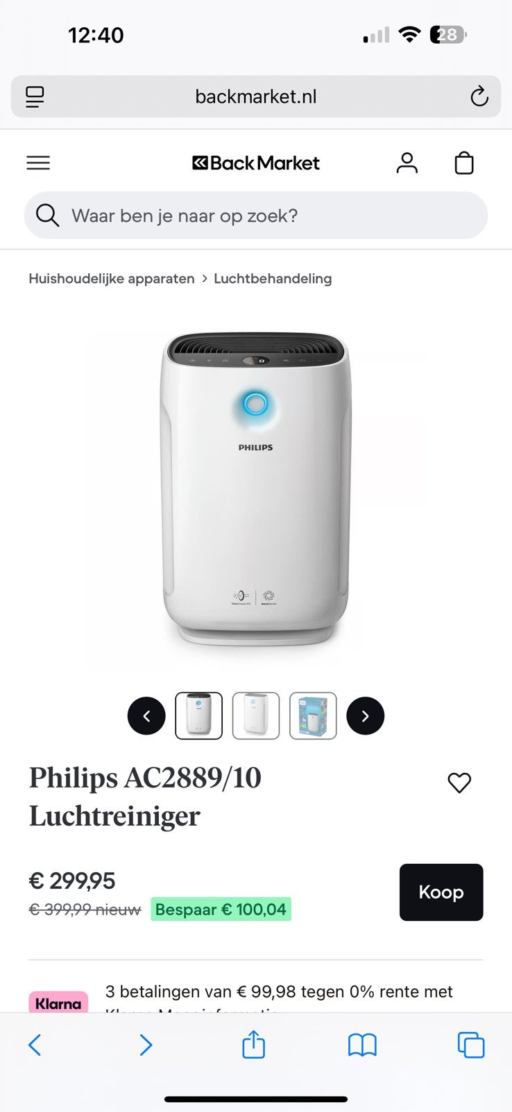 Philips luchtreiniger met drie filtersystemen., Ophalen of Verzenden, Gebruikt, Luchtreiniger
