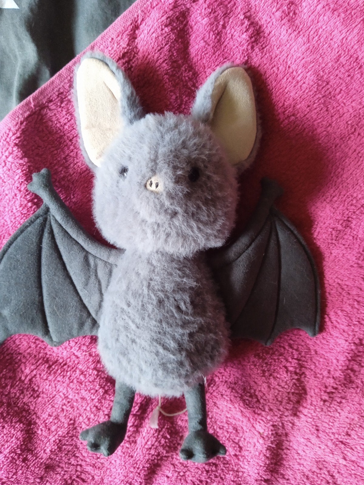Jellycat Knuffel Vleermuis - Zo goed als nieuw, Jellycat, Overige karakters, Overige typen, Grijs