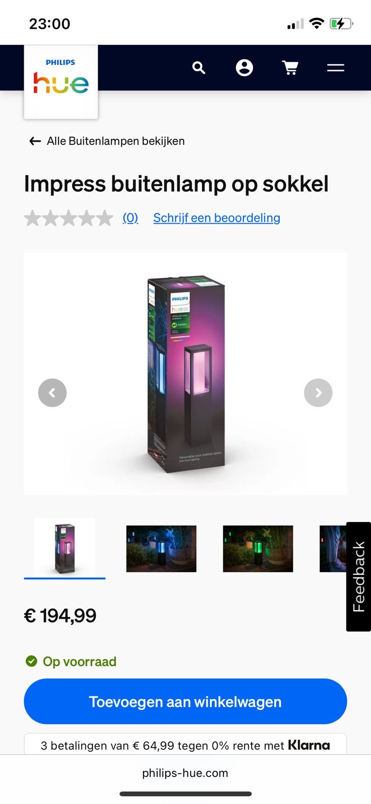 Philips Hue Impress Sokkellamp Wit & Gekleurd licht, Staande lamp, Ophalen of Verzenden, Netvoeding, 50 tot 250 watt