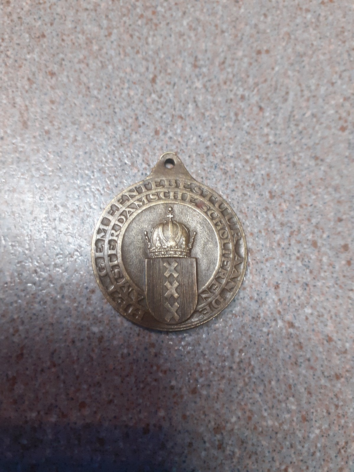Bronzen penning huwelijk Juliana en Bernhard 1937, Verzenden, Brons, Nederland