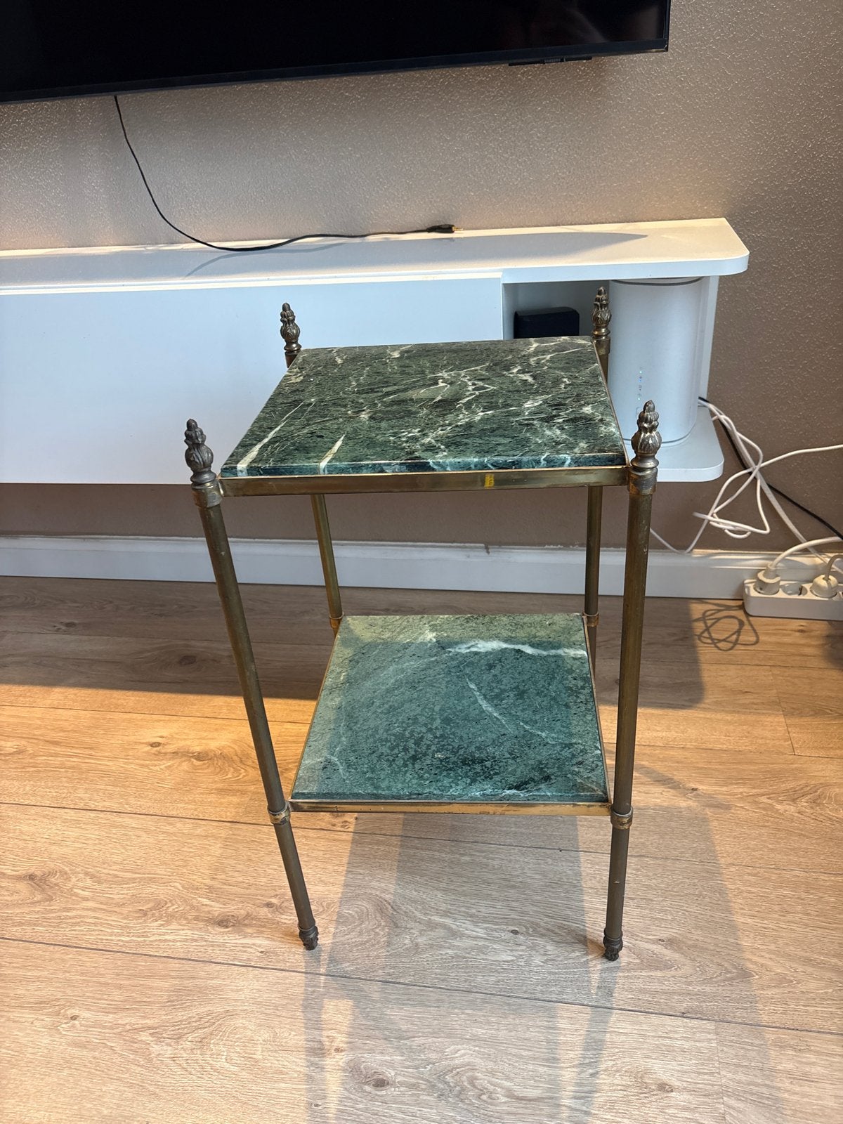 Antiek bijzettafeltje met groen marmeren blad, Antiek en Kunst, Ophalen