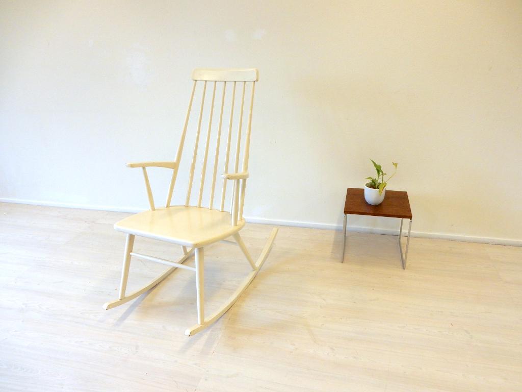 vintage retro stoel spijlenstoel fauteuil schommelstoel 60s, Gebruikt, ., Vintage, 75 tot 100 cm