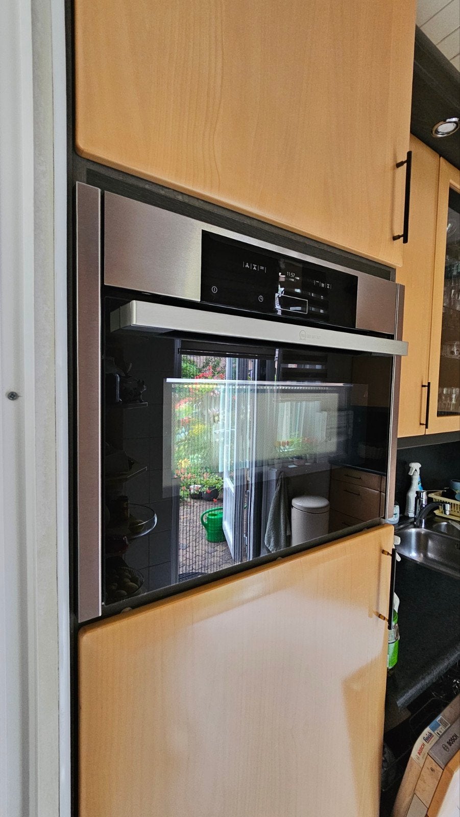 NEFF Combimagretron oven, 1 jaar garantie, Ophalen, Combimagnetron, Zo goed als nieuw, Inbouw