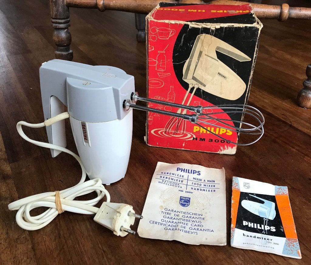 Vintage PHILIPS mixer HM3000 uit 1960 in grijs, Ophalen of Verzenden