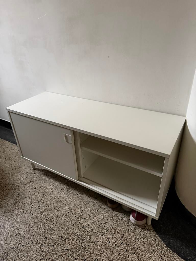 Witte houten schoenenkast met schuifdeur, Ophalen, Gebruikt