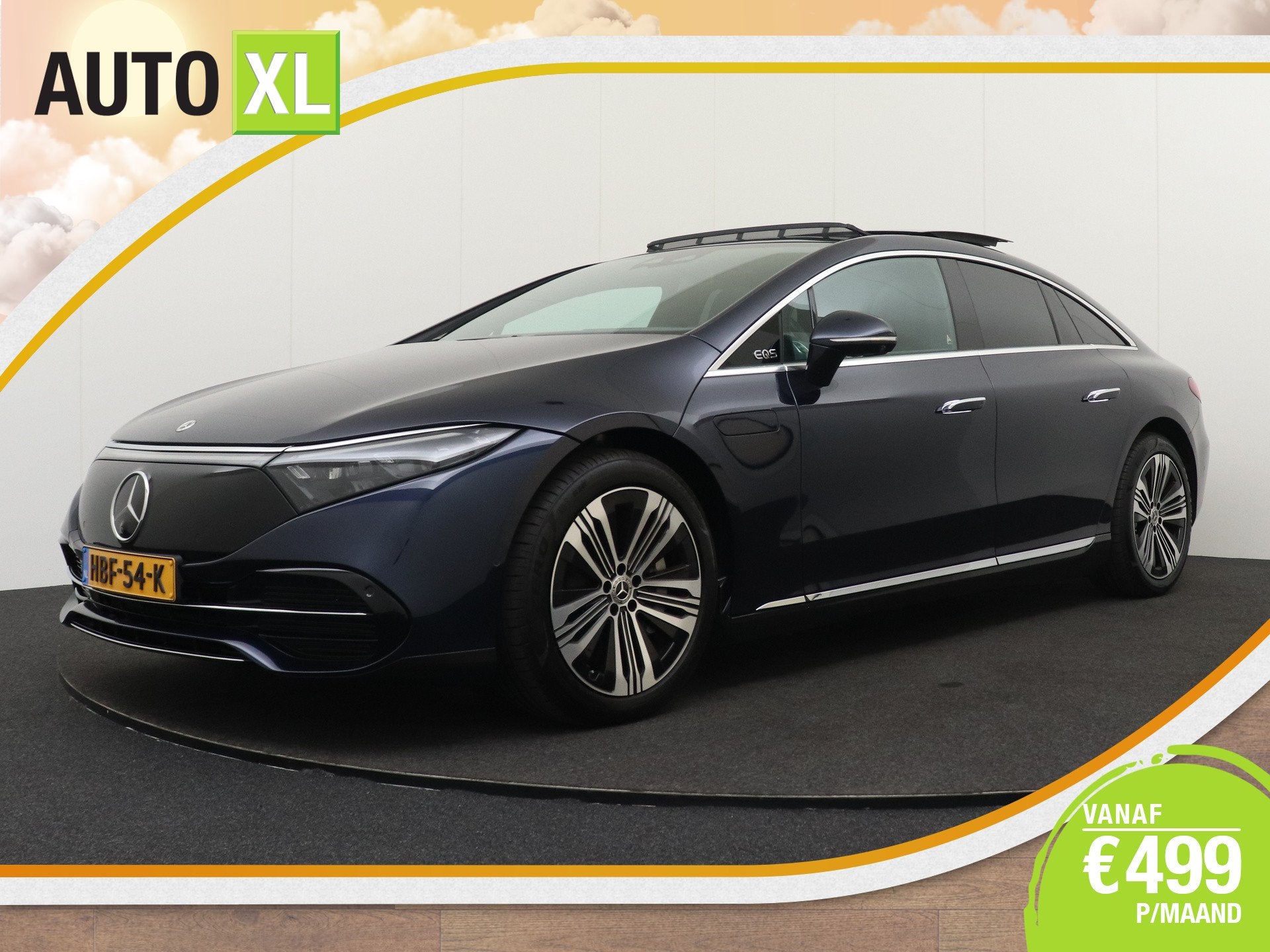 Mercedes-Benz EQS 450+ Luxury Line 118 kWh Pano-dak Burmeste, Auto's, Automaat, Dealer onderhouden, Gebruikt, 360 pk