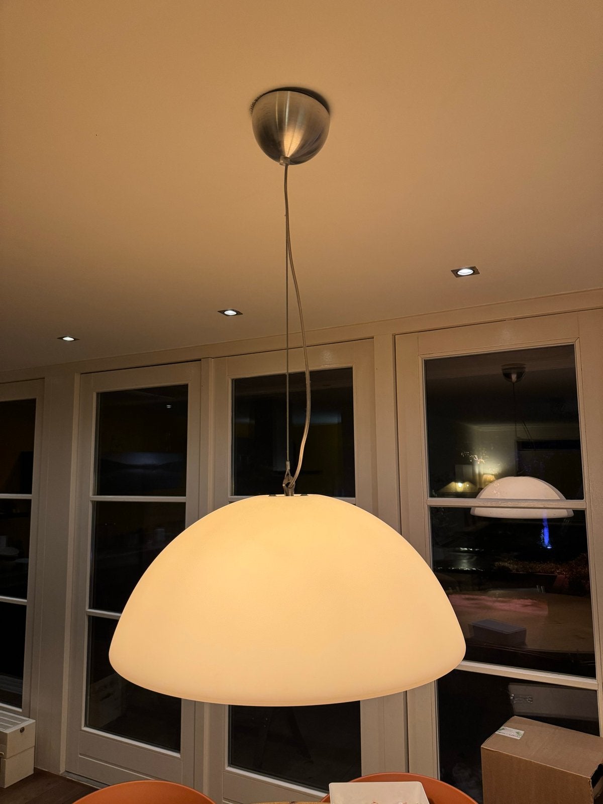 Moderne design hanglamp | Dome 60 White, Ophalen, Zo goed als nieuw, Metaal, 75 cm of meer