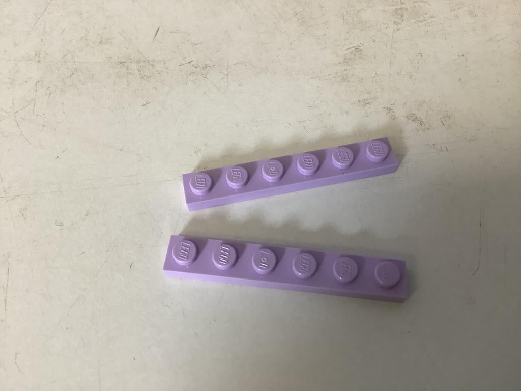 Lego plaat 1x6 lavendel, Ophalen of Verzenden, Gebruikt, Losse stenen, Lego