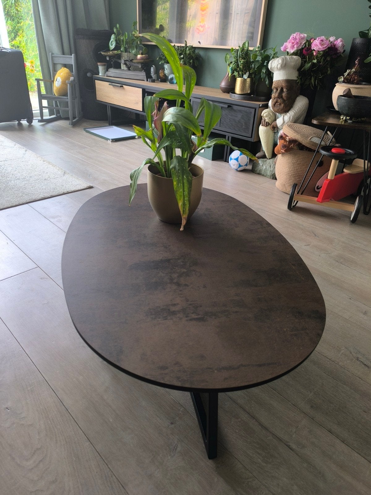 H&H Avalon Salontafel 60x90cm, Gebruikt, 50 tot 100 cm, Modern, Industrieel, Overige materialen