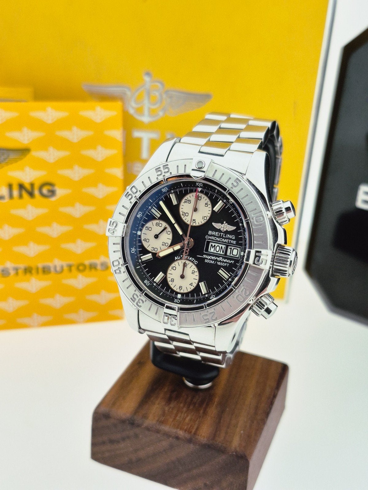Breitling Superocean | A13340 | full set, Ophalen of Verzenden, Zo goed als nieuw, Leer, Breitling