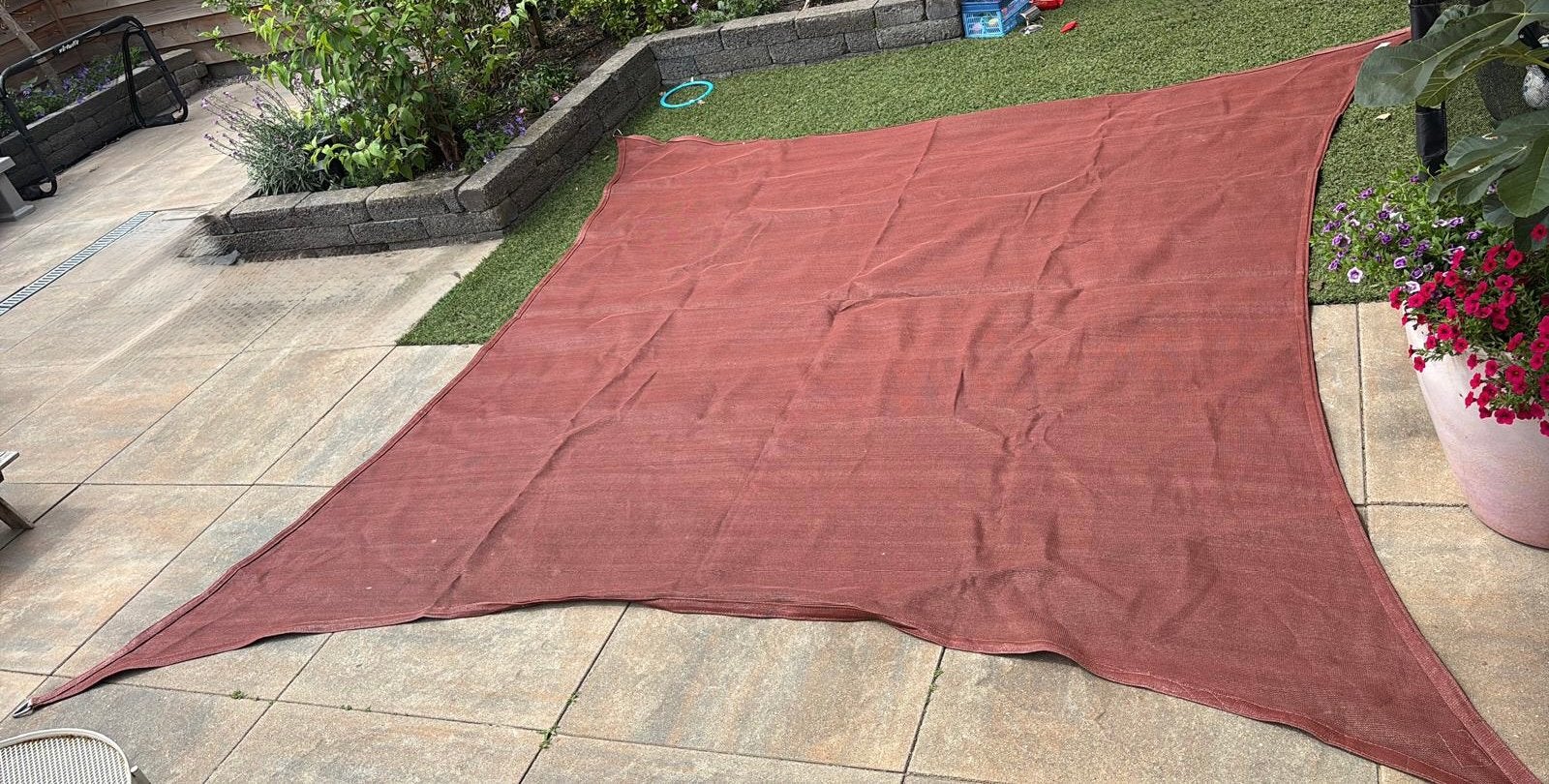 Nesling Schaduwdoek 3.60x3.60 mtr, Tuin en Terras, Schaduwdoeken, Ophalen, Zo goed als nieuw