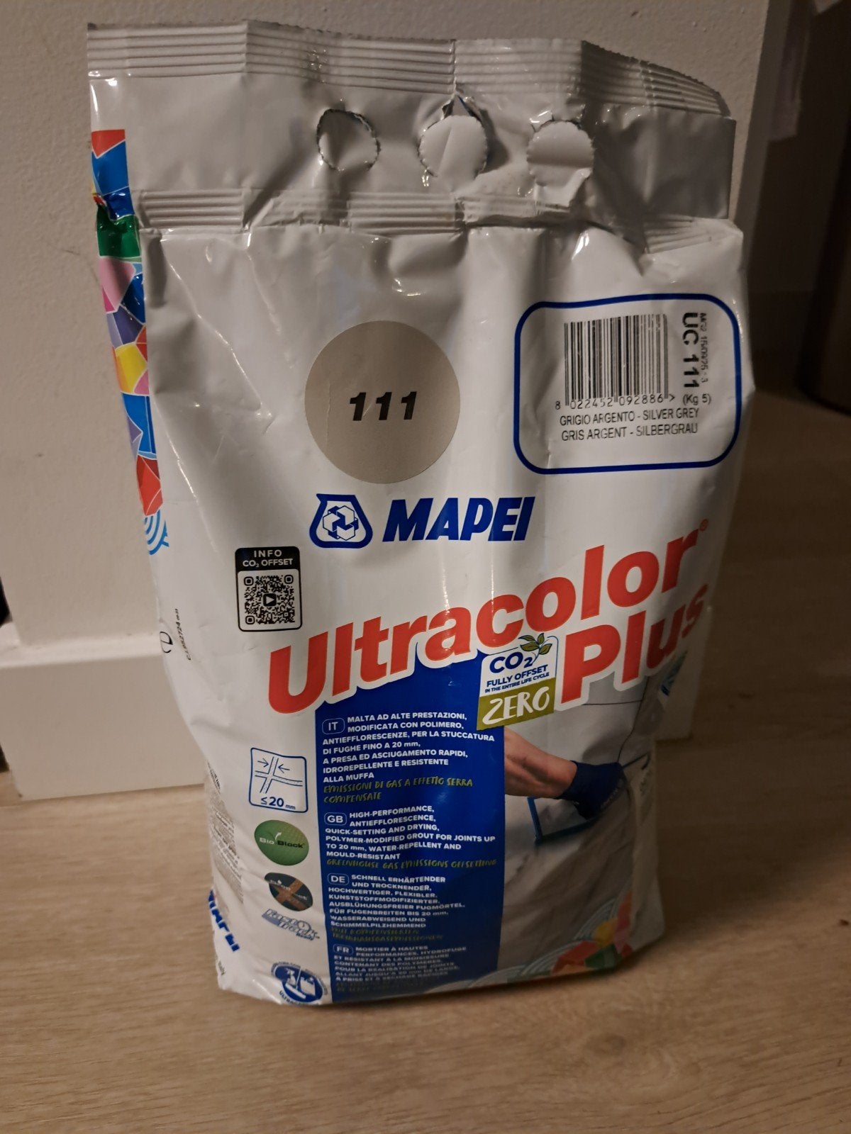 Mapei Ultracolor Plus 111 Zilver Grijze Voegmortel 5kg, Ophalen, Nieuw