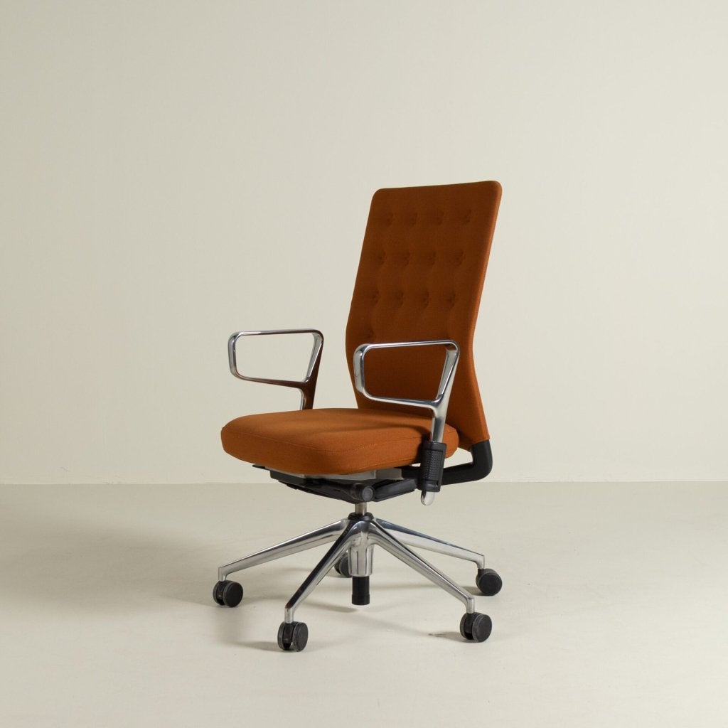 Vitra ID Trim Bureaustoel Oranje Stof - Chroom, Niet ingevuld, Niet ingevuld, Nieuw, Oranje