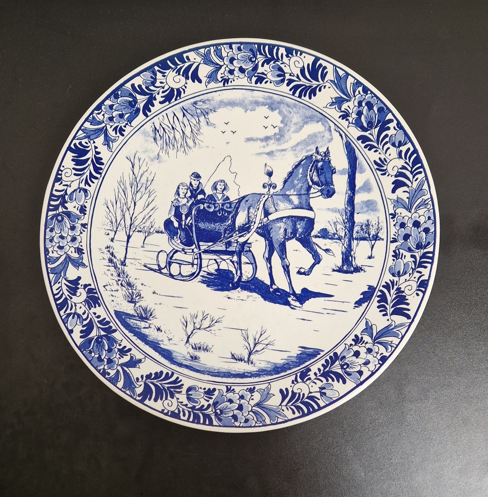 Delfts Blauw Wandbord Ø 41cm (met chip), Antiek en Kunst, Ophalen