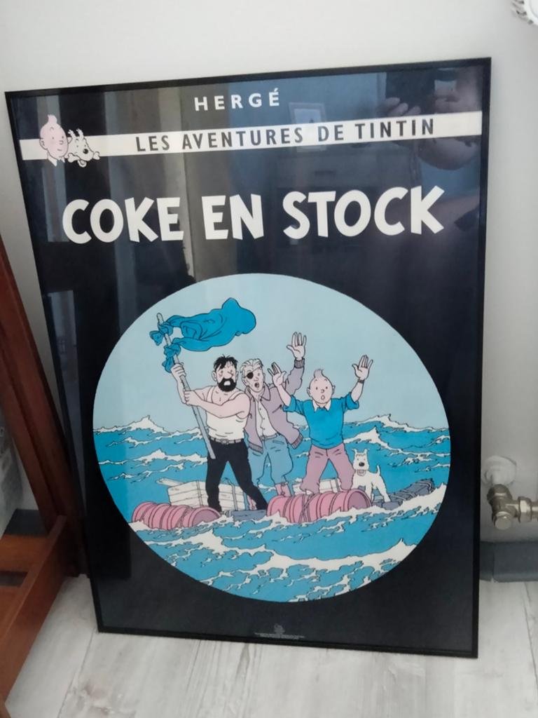 Poster Kuifje ingelijst, Verzamelen, Posters, Ophalen, Rechthoekig Staand, Zo goed als nieuw, A1 t/m A3