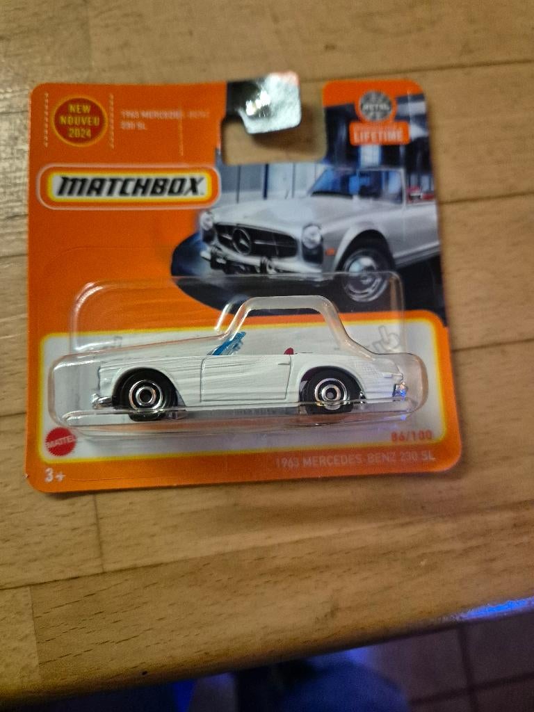 Matchbox 1963 mercedess-benz 230 sl wit, Ophalen of Verzenden, Nieuw, Auto