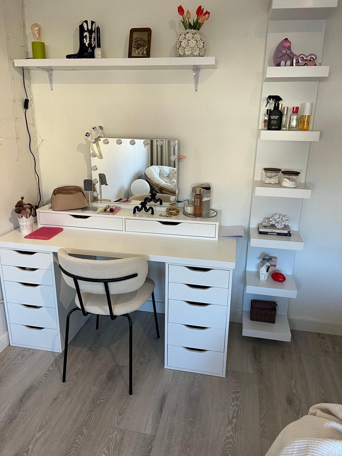 IKEA Bureau set met ladenkasten en wandkast, Met lades, Spaanplaat of MDF, Ophalen of Verzenden, Zo goed als nieuw