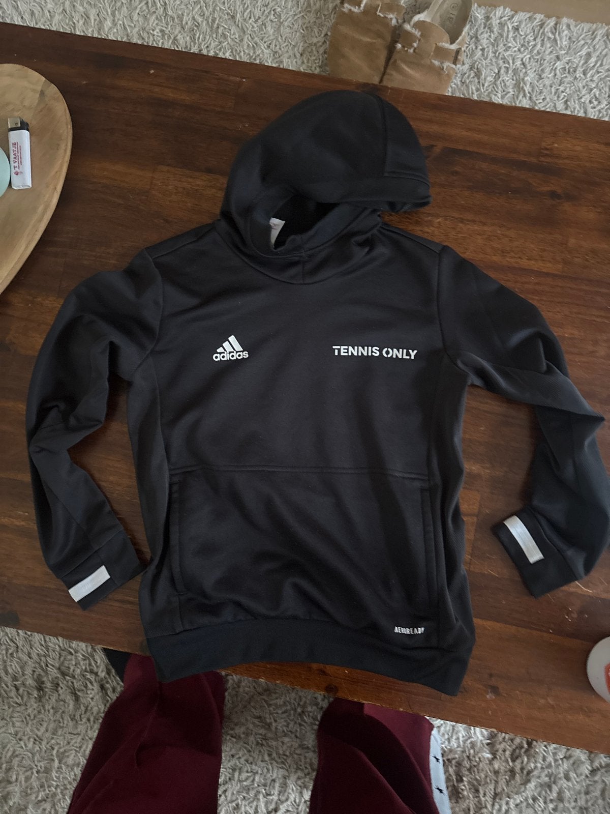 Adidas sportieve hoodie met capuchon en buidelzak, Kinderen en Baby's, Kinderkleding | Maat 140, Ophalen of Verzenden, Zo goed als nieuw